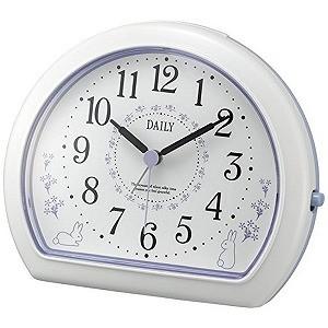 リズム時計工業　目覚まし時計　デイリー（ＤＡＩＬＹ）Ｒ５５０　白（紫）　［アナログ］　４ＳＥ５５０ＤＮ１２
