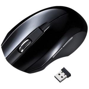 サンワサプライ ワイヤレスＢｌｕｅＬＥＤマウス「２．４ＧＨｚ　ＵＳＢ・Ｍａｃ／Ｗｉｎ」静音　中型（５ボタン） ＭＡ−ＷＢＬ３３ＢＫ