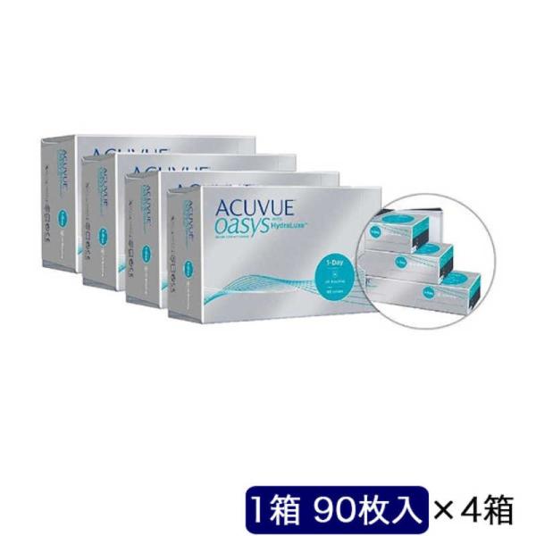 ジョンソン＆ジョンソン　「4箱セット」ワンデー アキュビュー オアシス (BC9.0/PWR-3.7...