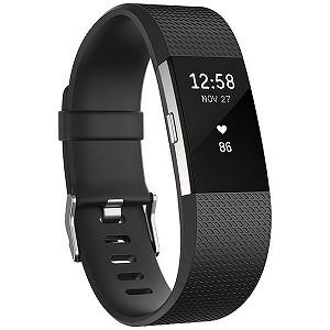 ウェアラブル端末　心拍計＋フィットネスリストバンド「Ｆｉｔｂｉｔ　Ｃｈａｒｇｅ　２」Ｌサイズ ＦＢ４０７ＳＢＫＬ−ＪＰＮ　Ｂｌａｃｋ