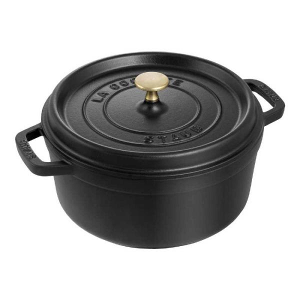 STAUB　《ＩＨ対応》ホーロー鍋　「ピコココットラウンド」（３．８Ｌ）　　40500-241 ブラ...