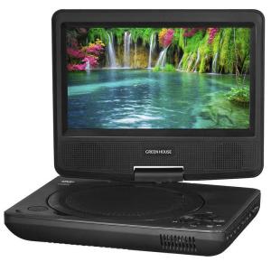 グリーンハウス ポータブルDVDプレイヤー バッテリー対応 ブラック GH-PDV7NC-BK