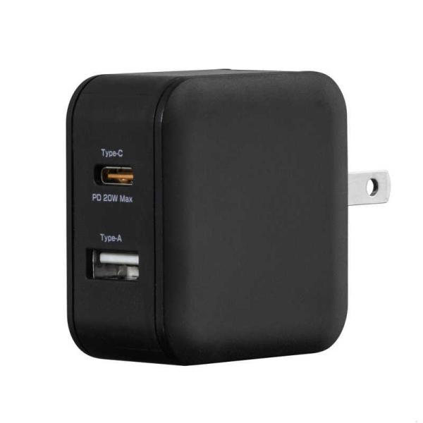 グリーンハウス　AC充電器 高速充電 PD対応 20W Type-C 1ポート / Type-A 1...
