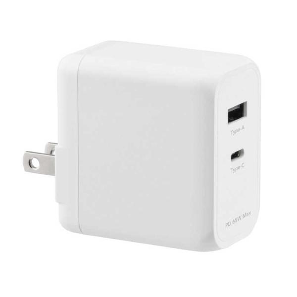 グリーンハウス　USBAC充電器 2ポート 65W ホワイト ［2ポート /USB Power De...