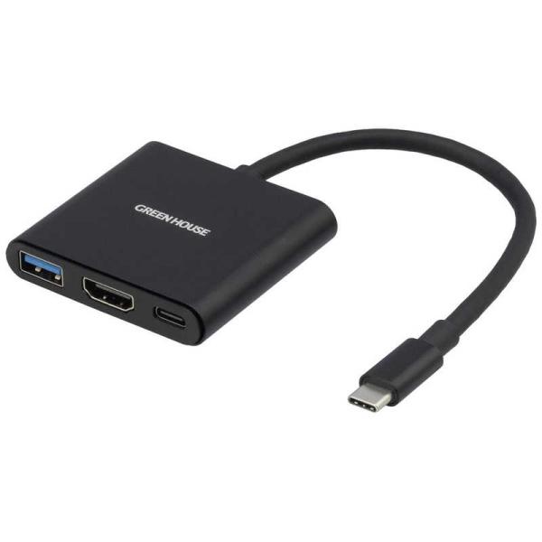 グリーンハウス　USB3.2 Gen1 ドッキングステーション 3in1 ブラック ［USB Pow...