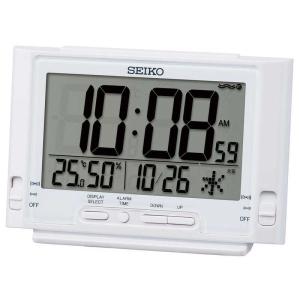 SEIKO（セイコー） デジタル電波目覚まし時計 SQ767W 白 温度・湿度