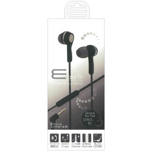 オズマ　イヤホン カナル型 ブラック [φ3.5mm ミニプラグ]　ESM-SP379BK