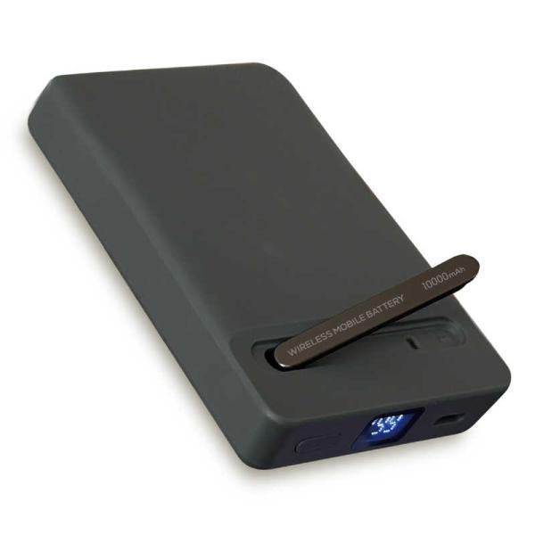 オズマ　ワイヤレス準固体モバイルバッテリー 10000mAh PD20W スタンド付 ［USB Po...