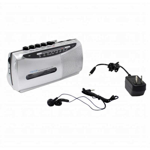 WINTECH　(ワイドFM対応)ラジカセ(ラジオ+カセットテープ)(シルバー)　SCT-M200S