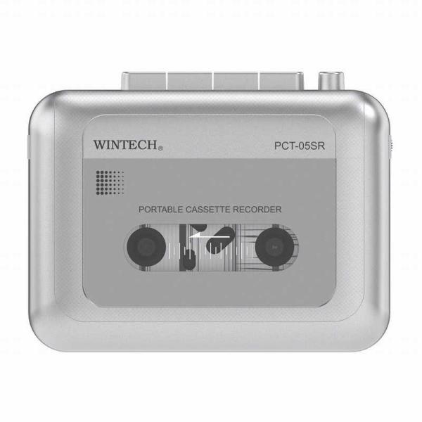 WINTECH　ステレオ再生対応カセットテープレコーダー シルバー　PCT-05SR
