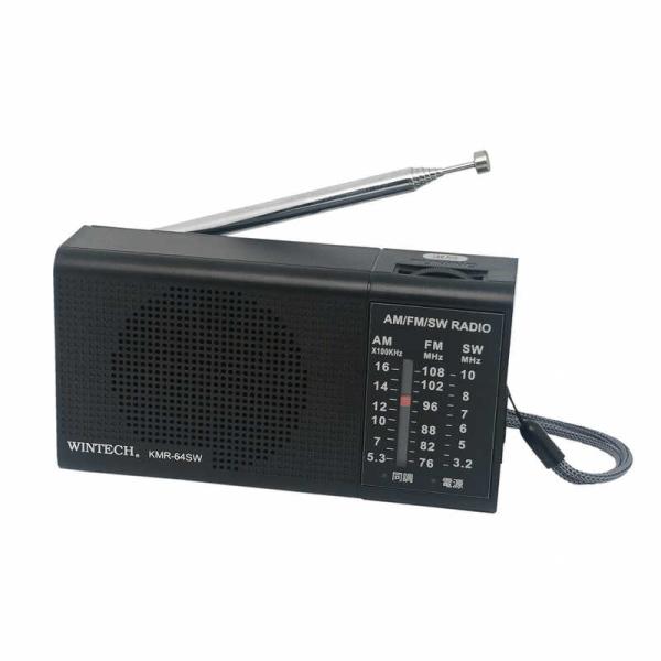 WINTECH　AM/FM/SWポータブルラジオ ［ワイドFM対応 / AM/FM/短波］ ブラック...