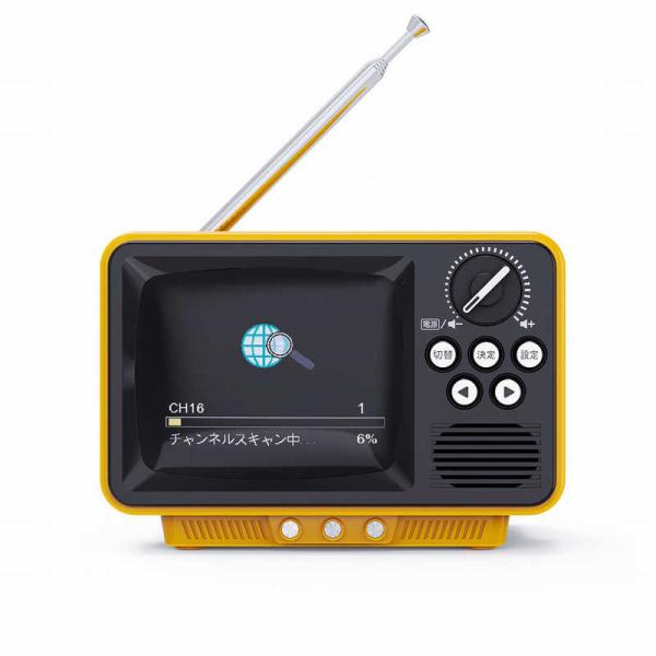WINTECH　2.8インチポータブルワンセグテレビ ［ワイドFM対応 /テレビ/AM/FM］ イエ...