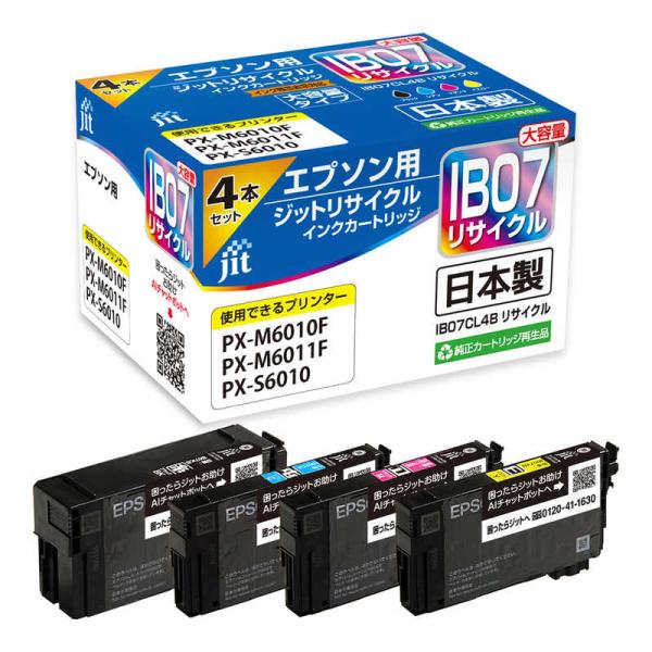 ジット　エプソン EPSON： 4色パック IB07CL4B 対応 リサイクルインク 目印：マウス　...