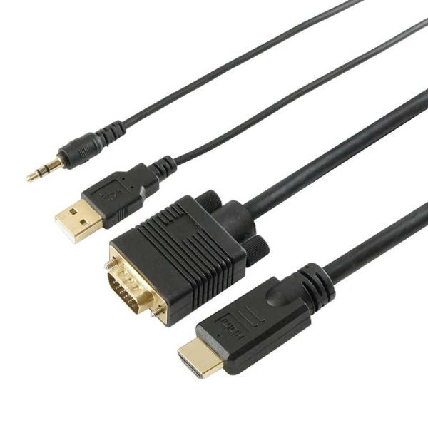 ホーリック　映像変換ケーブル ブラック[HDMI⇔VGA /2m]　VGHD20-030BK