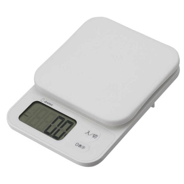 ドリテック　大画面デジタルスケール[最大表示2.0kg/表示単位0.1g] ブランジェ ホワイト　K...