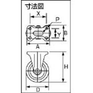 スタンダードプレスキャスター ゴム車輪 固定 ...の詳細画像1