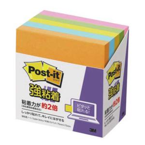 3Mジャパン　[付箋]ポスト・イット 強粘着ノート(75×75mm・5色×各90枚)　654-5SSAN｜コジマYahoo!店