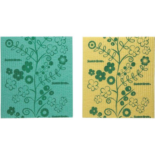 3Mジャパン　スコッチ・ブライト セルロースクロス ミント&amp;イエロー 2枚入り　CCLD3