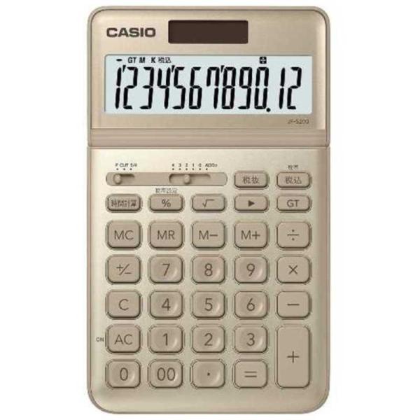 カシオ　CASIO　スタイリッシュ電卓(12桁)　JF-S200-GD-N ゴールド