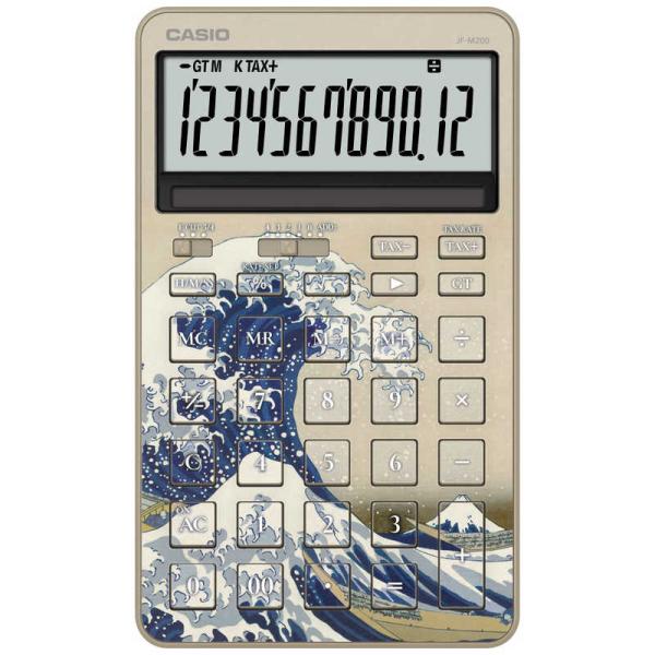 カシオ　CASIO　デザイン電卓 葛飾北斎 神奈川沖浪裏 ［12桁］ 　JF-M200-TJ-KHK...
