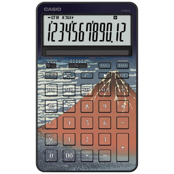 カシオ　CASIO　デザイン電卓 葛飾北斎 凱風快晴 ［12桁］　JF-M200-TJ-KHG-N