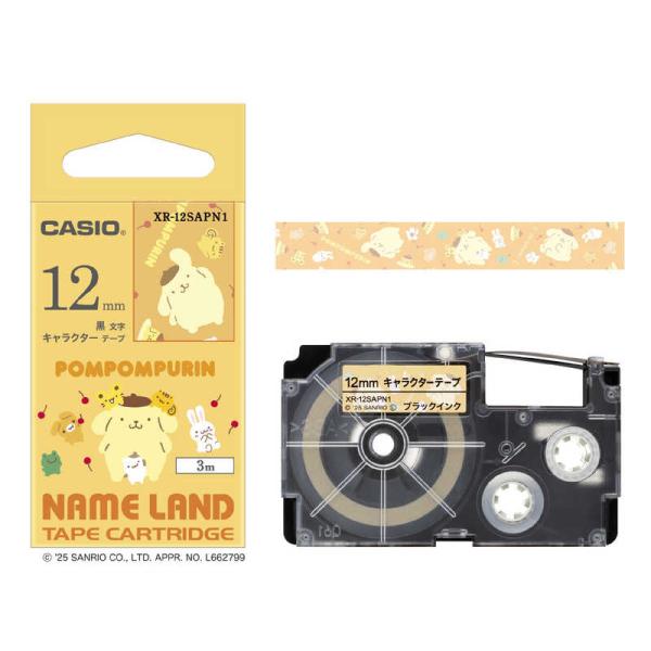カシオ　CASIO　ラベルライターNAME LAND用テープ サンリオキャラクターテープ ［黒文字 ...