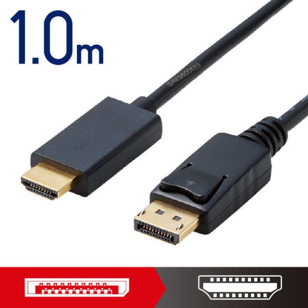 エレコム　ELECOM　変換ケーブル/DisplayPort-HDMI/1.0m/ブラック　CAC-...