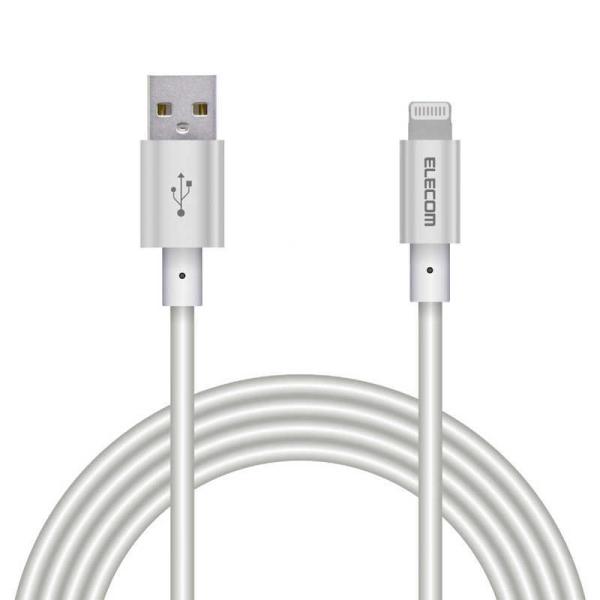 エレコム　ELECOM　Lightningケーブル 準高耐久 アルミコネクタ 2.0m シルバー　M...