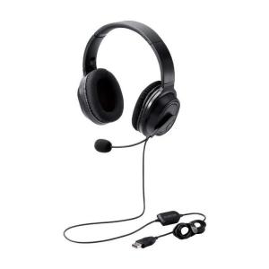 エレコム　ELECOM　オーバーヘッド/両耳/USB/40mmドライバ/ブラック　HS-HP30UBK｜コジマYahoo!店