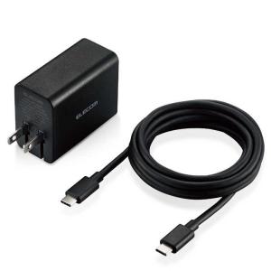 エレコム ELECOM AC-USB充電器+USB-C⇔USB-Cケーブル ノートPC タブレット対応 65W 1ポート USB-C  USB PD対応  ブラック ACDC-PD1265BK