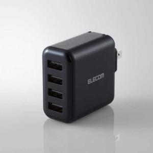 エレコム　ELECOM　AC充電器 スマホ・タブレット用 4.8A出力 USB-Aメス4ポート おまかせ充電搭載 ブラック　MPA-ACU13BK