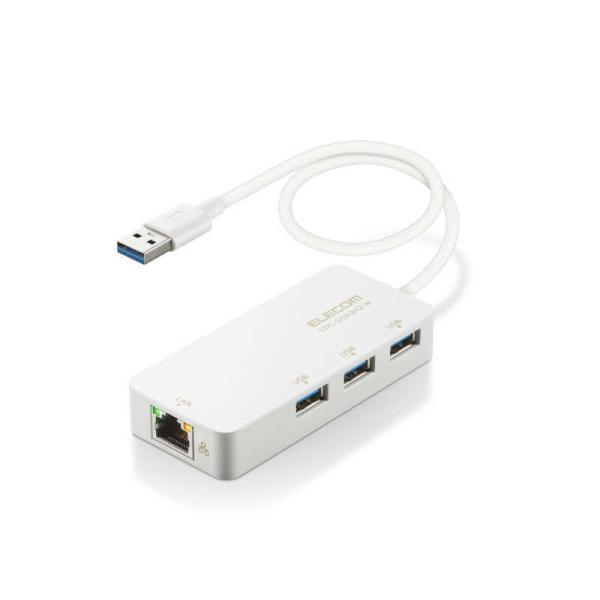 エレコム　ELECOM　LANアダプター 有線 タイプA Giga USBハブ付　EDC-GUA3H...