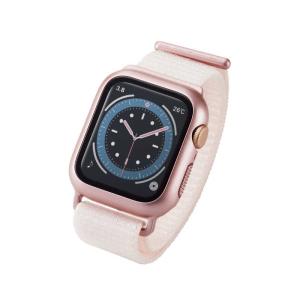 エレコム　ELECOM　Apple Watch 40mm/フルカバーケース/ガラス/バンド一体型/ファブリック/ピンク　AW-20SBCFBPN