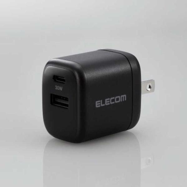 エレコム　ELECOM　AC充電器/USB充電器/30W/USB-C1ポート/USB-A1ポート/ブ...