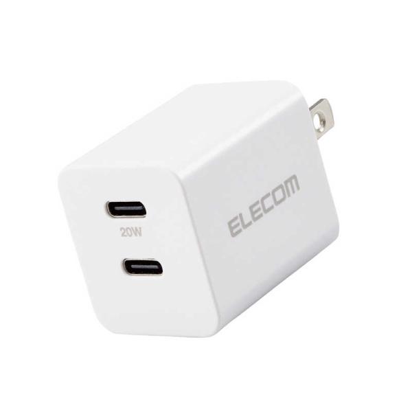 エレコム　ELECOM　AC充電器/USB充電器/20W/USB-C2ポート/ホワイト　MPA-AC...