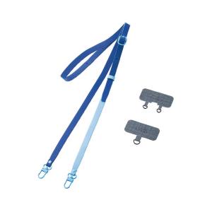 エレコム ELECOM コジマ スマホショルダーストラップ/ストラップシート付属/バイカラータイプ/ブルー PSTSDH2SPBU