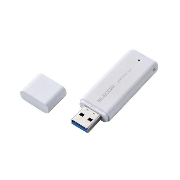 エレコム　ELECOM　外付けSSD USB3.2(Gen1) 小型 キャップ式 500GB ホワイ...