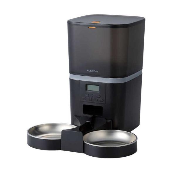 エレコム　ELECOM　ペット用自動給餌器 2匹用 ブラック　PET-AF02BK
