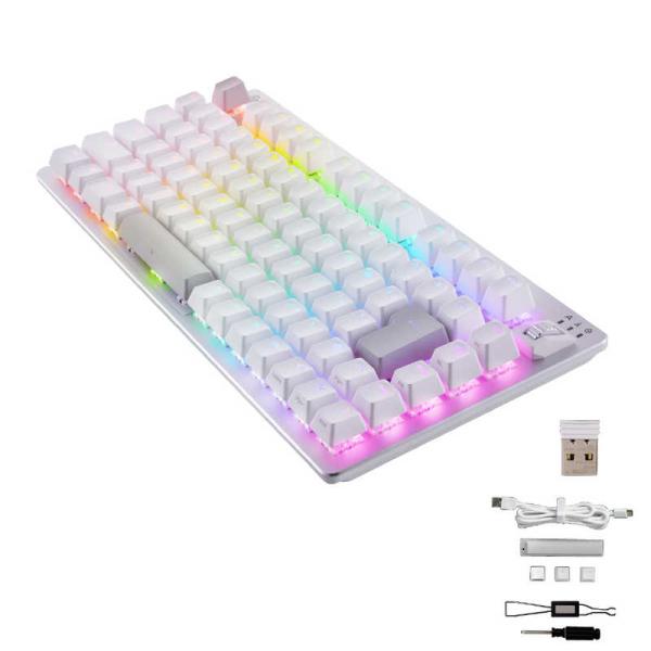 　ゲーミングキーボード リニア 赤軸 メカニカル キーボード 75％サイズ 日本語配列 RGB 着脱...