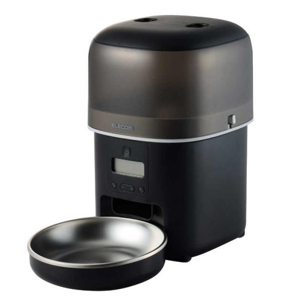 エレコム　ELECOM　ペット用タイマー式自動給餌器 コンパクトタイプ ブラック　PET-AF05B...