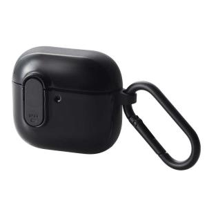 エレコム　ELECOM　AirPods 4 ケース 用 耐衝撃 カバー TOUGH SLIM Lock ブラック　AVA-AP06TSLBK