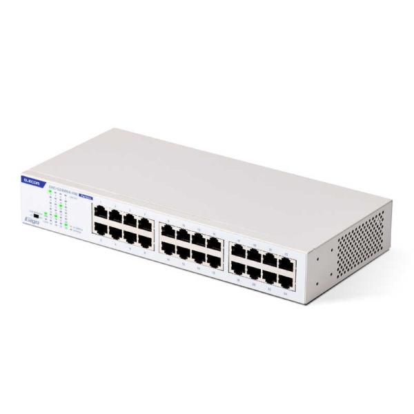 エレコム　ELECOM　スイッチングハブ 24ポート ギガビット 金属筐体 内蔵電源 静音ファンレス...