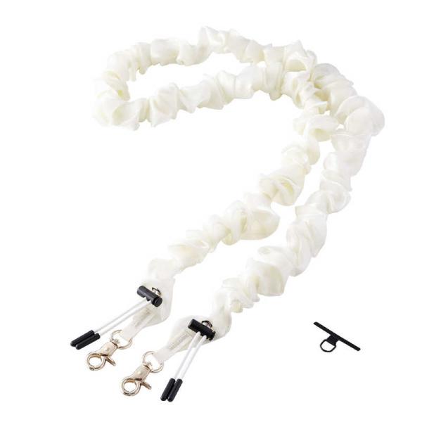 　スマホストラップ シュシュ風デザイン 軽量 ショルダー 首掛け 長さ調整可 ストラップホルダーシー...