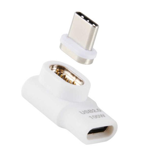 エレコム　ELECOM　USB-C マグネット 変換アダプタ L字型 100W PD対応 着脱式コネ...