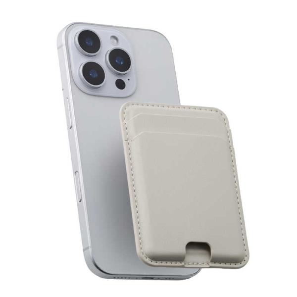 エレコム　ELECOM　MagSafe カードケース iPhone用 2枚収納 レザー風 薄型 マグ...