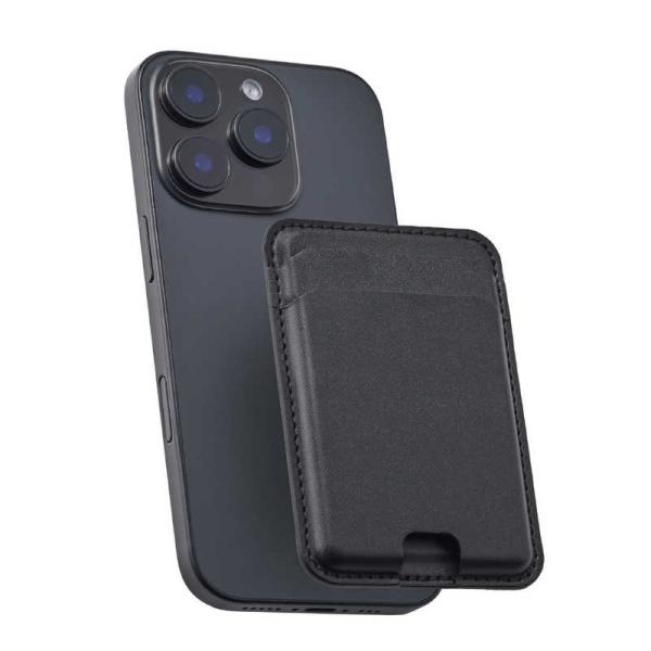 エレコム　ELECOM　MagSafe カードケース iPhone用 2枚収納 レザー風 薄型 マグ...