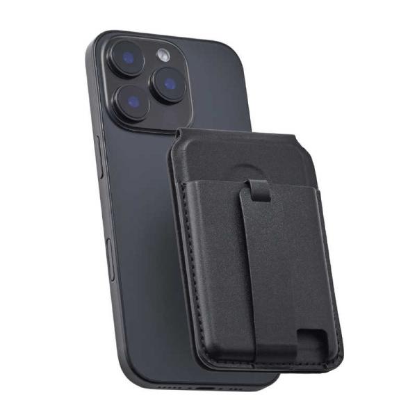 エレコム　ELECOM　MagSafe カードケース スタンド iPhone用 磁気防止シート付 3...