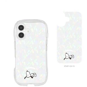 グルマンディーズ　iPhone 16(6.1インチ)クリスタルクリアケース ピーナッツ スヌーピー　SNGG-91B