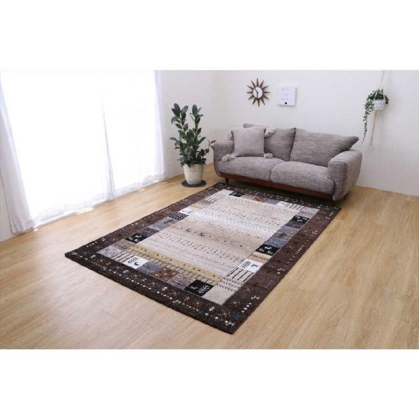 イケヒコ　ウィルトンラグ イビザ (約80×140cm/ブラウン)　