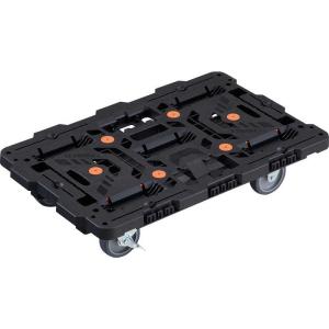 トラスコ中山 TRUSCO連結式樹脂製平台車ビートル700X450自在3輪内2輪ストッパー付  BT700J3S2E100